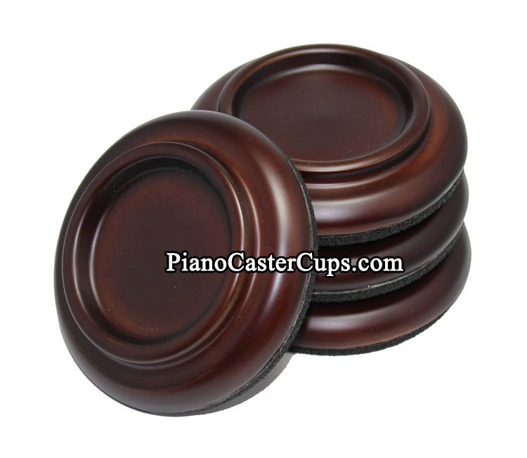 upright piano caster cups walnut